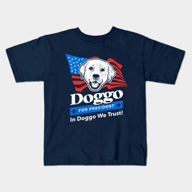 Doggo For President Kids T-Shirt by dumbshirts